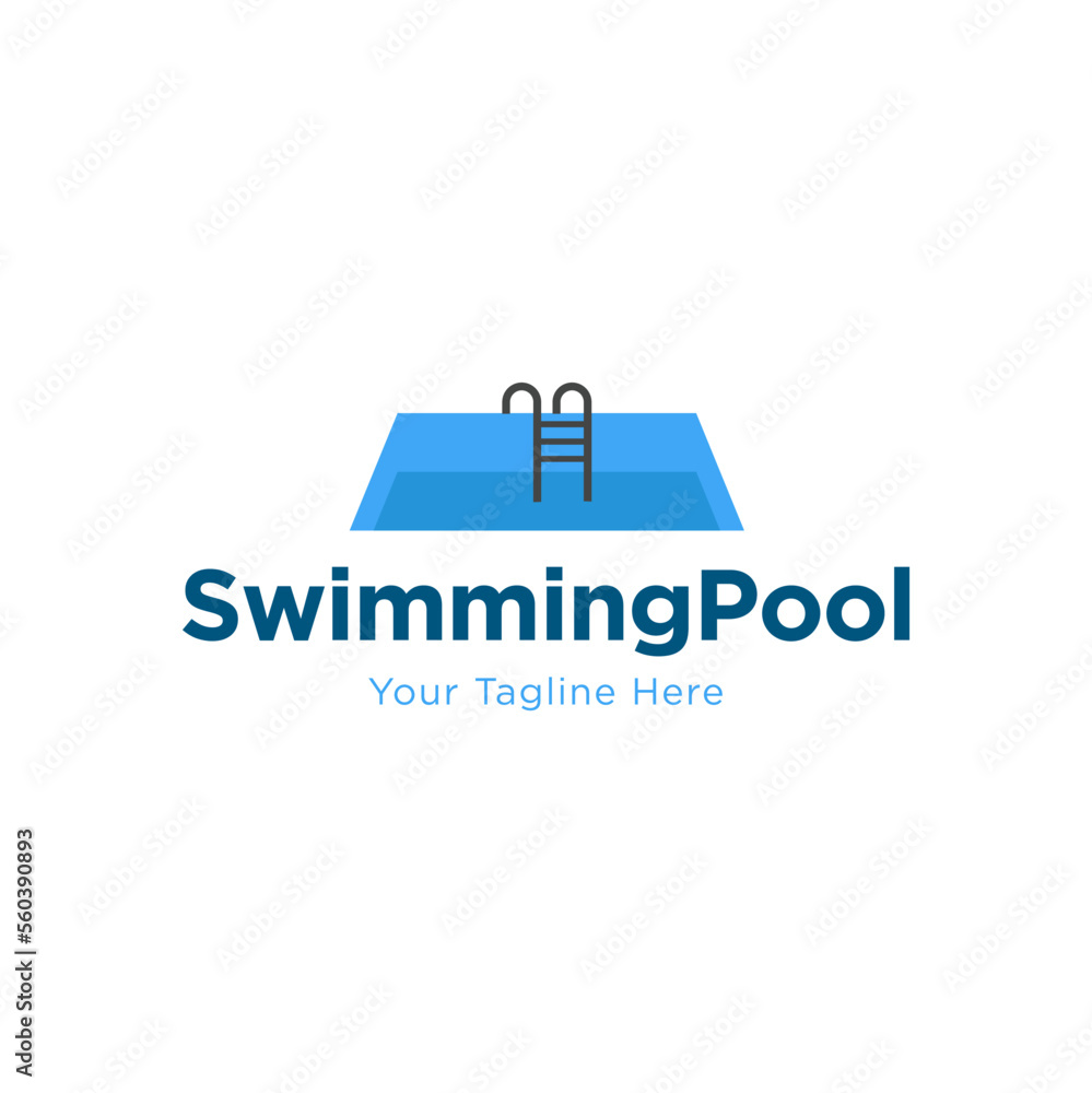 Swimming pool service and design logo. Vector illustration
