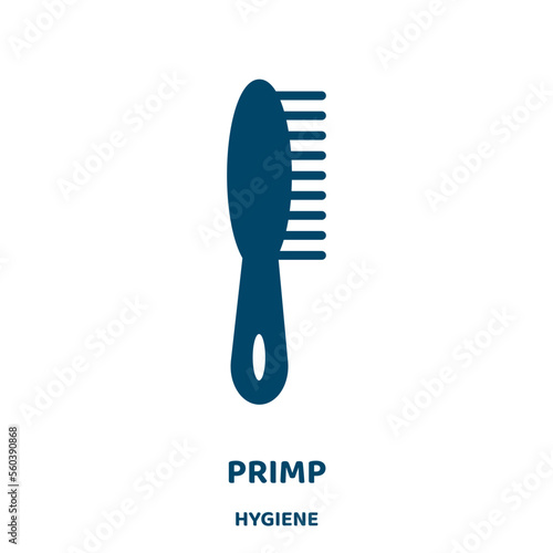 primp vector icon from hygiene collection. beauty filled flat symbol for mobile concept and web design. Black skin glyph icon. Isolated sign, logo illustration. Vector graphics.