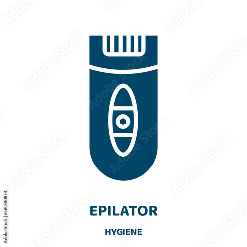 epilator vector icon from hygiene collection. hair filled flat symbol for mobile concept and web design. Black skin glyph icon. Isolated sign, logo illustration. Vector graphics.