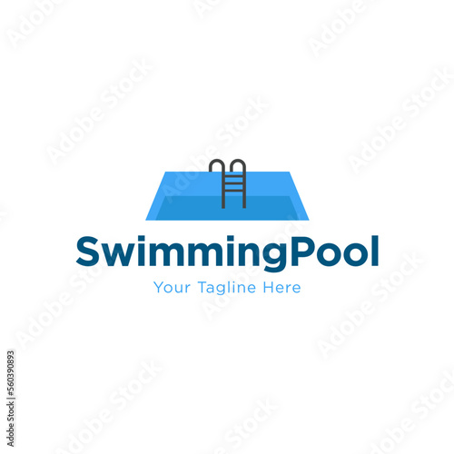 Swimming pool service and design logo. Vector illustration
