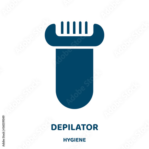 depilator vector icon from hygiene collection. beauty filled flat symbol for mobile concept and web design. Black skin glyph icon. Isolated sign, logo illustration. Vector graphics.