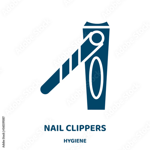 nail clippers vector icon from hygiene collection. cut filled flat symbol for mobile concept and web design. Black beauty glyph icon. Isolated sign, logo illustration. Vector graphics.