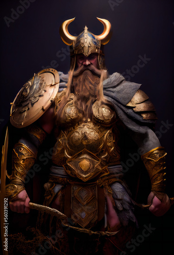 viking warrior king. Generative AI .