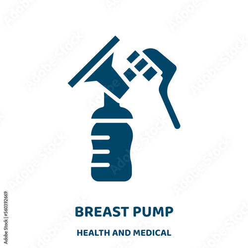 breast pump vector icon from health and medical collection. newborn filled flat symbol for mobile concept and web design. Black baby glyph icon. Isolated sign, logo illustration. Vector graphics.