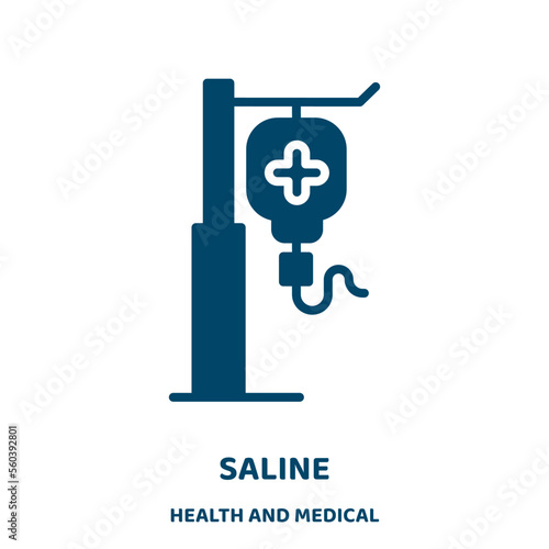 saline vector icon from health and medical collection. medical filled flat symbol for mobile concept and web design. Black care glyph icon. Isolated sign, logo illustration. Vector graphics.