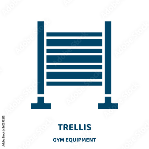 trellis vector icon from gym equipment collection. decorative filled flat symbol for mobile concept and web design. Black interior glyph icon. Isolated sign, logo illustration. Vector graphics.