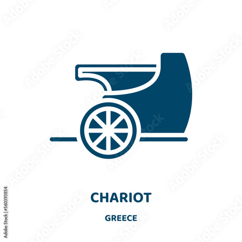 chariot vector icon from greece collection. old filled flat symbol for mobile concept and web design. Black horse glyph icon. Isolated sign, logo illustration. Vector graphics.