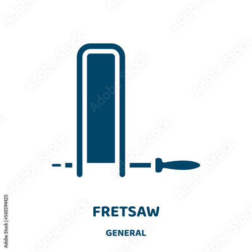 fretsaw vector icon from general collection. construction filled flat symbol for mobile concept and web design. Black industry glyph icon. Isolated sign, logo illustration. Vector graphics.
