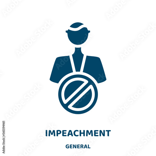 impeachment vector icon from general collection. saddle filled flat symbol for mobile concept and web design. Black impeach glyph icon. Isolated sign, logo illustration. Vector graphics.