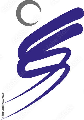 Person in Bewegung, Fitness, Sport und Physiotherapie Logo