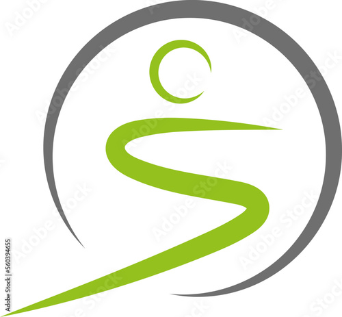 Person in Bewegung, Fitness und Sport, Physiotherapie, Logo