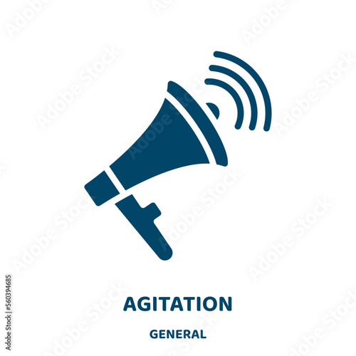 agitation vector icon from general collection. man filled flat symbol for mobile concept and web design. Black hand glyph icon. Isolated sign, logo illustration. Vector graphics. photo