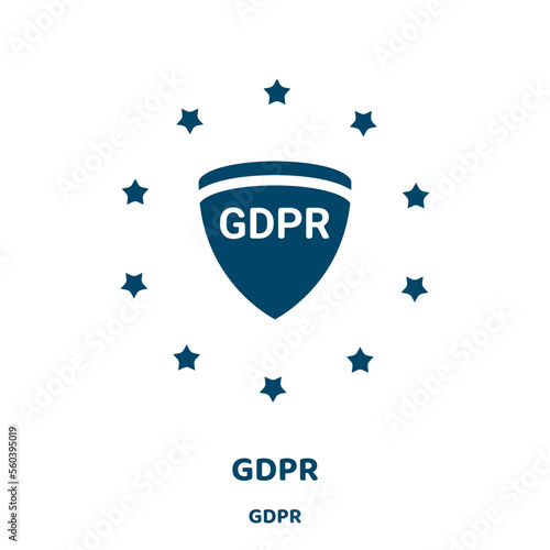 gdpr vector icon from gdpr collection. data filled flat symbol for mobile concept and web design. Black internet glyph icon. Isolated sign, logo illustration. Vector graphics. photo