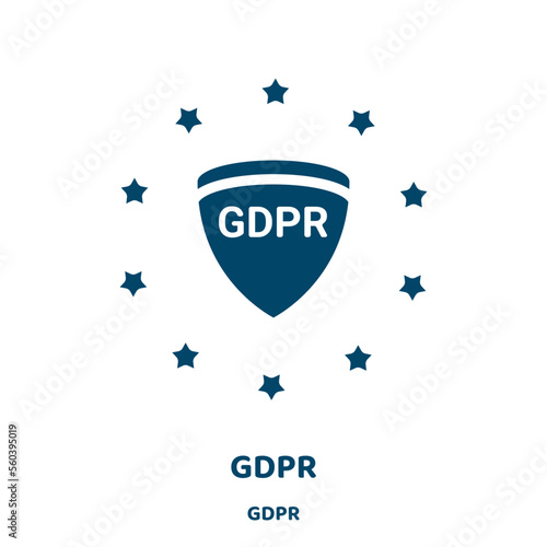 gdpr vector icon from gdpr collection. data filled flat symbol for mobile concept and web design. Black internet glyph icon. Isolated sign, logo illustration. Vector graphics.