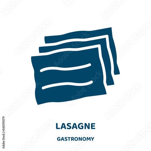 lasagne vector icon from gastronomy collection. spaghetti filled flat symbol for mobile concept and web design. Black penne glyph icon. Isolated sign, logo illustration. Vector graphics.