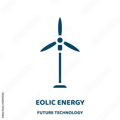 eolic energy vector icon from future technology collection. energy filled flat symbol for mobile concept and web design. Black industry glyph icon. Isolated sign, logo illustration. Vector graphics.
