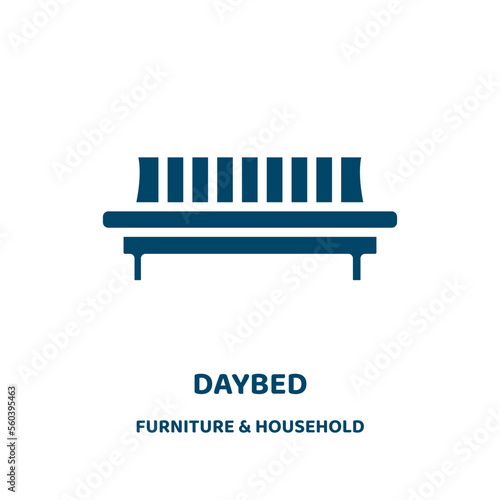 daybed vector icon from furniture & household collection. relaxation filled flat symbol for mobile concept and web design. Black sea glyph icon. Isolated sign, logo illustration. Vector graphics.