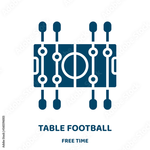 table football vector icon from free time collection. ball filled flat symbol for mobile concept and web design. Black soccer glyph icon. Isolated sign, logo illustration. Vector graphics.