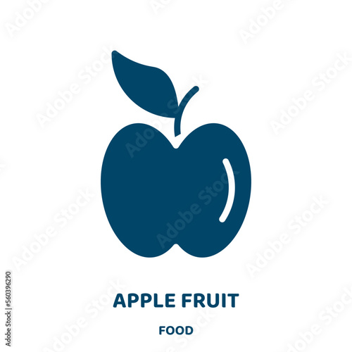 apple fruit vector icon from food collection. apple filled flat symbol for mobile concept and web design. Black vegetarian glyph icon. Isolated sign, logo illustration. Vector graphics.