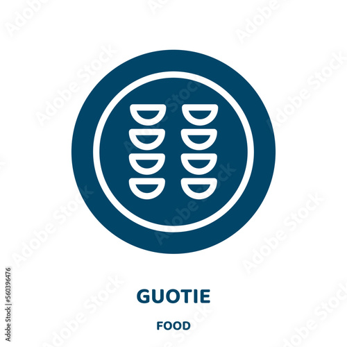guotie vector icon from food collection. chinese filled flat symbol for mobile concept and web design. Black lunch glyph icon. Isolated sign, logo illustration. Vector graphics.