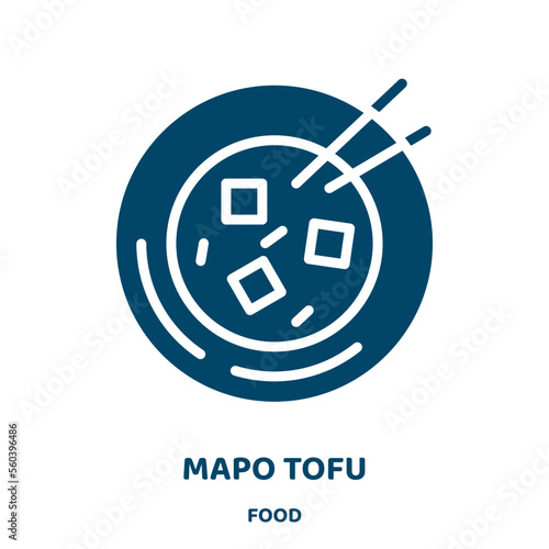 mapo tofu vector icon from food collection. lunch filled flat symbol for mobile concept and web design. Black chinese glyph icon. Isolated sign, logo illustration. Vector graphics.