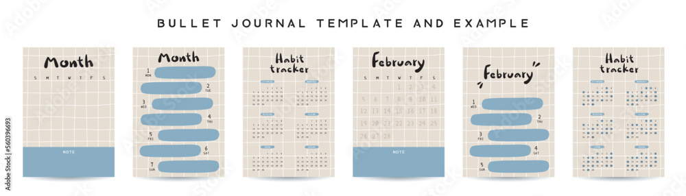 Bullet journal template Vector illustration Stock Vector Adobe Stock Bullet journal template Vector illustration Stock Vector Adobe Stock