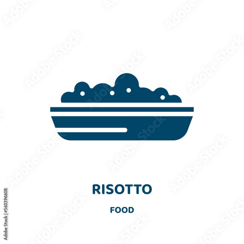 risotto vector icon from food collection. lunch filled flat symbol for mobile concept and web design. Black cheese glyph icon. Isolated sign, logo illustration. Vector graphics.