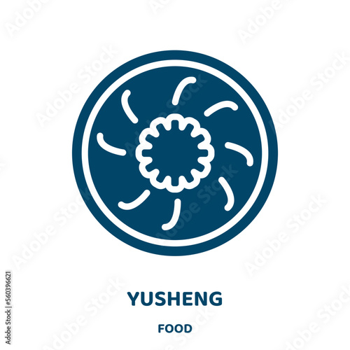yusheng vector icon from food collection. omelette filled flat symbol for mobile concept and web design. Black snack glyph icon. Isolated sign, logo illustration. Vector graphics.