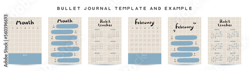Bullet journal template. Vector illustration.