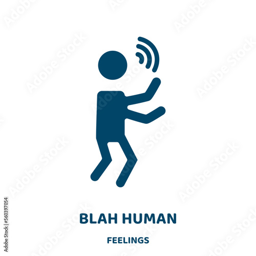 blah human vector icon from feelings collection. man filled flat symbol for mobile concept and web design. Black cold glyph icon. Isolated sign, logo illustration. Vector graphics.