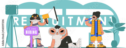 Topic HR specialists. A team working in the field of Human Resource and recruitment.