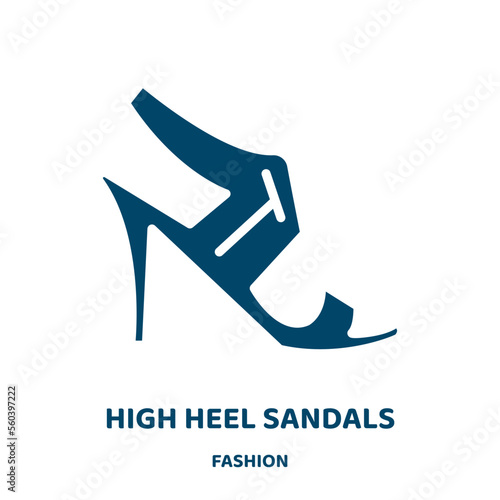 high heel sandals vector icon from fashion collection. high filled flat symbol for mobile concept and web design. Black women glyph icon. Isolated sign, logo illustration. Vector graphics.