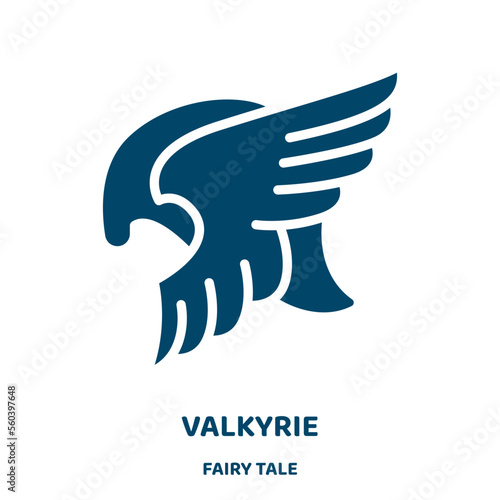 valkyrie vector icon from fairy tale collection. emblem filled flat symbol for mobile concept and web design. Black ancient glyph icon. Isolated sign, logo illustration. Vector graphics.
