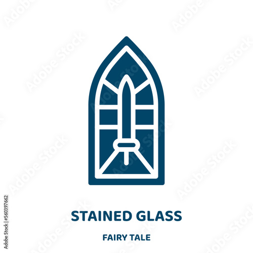 stained glass vector icon from fairy tale collection. glass filled flat symbol for mobile concept and web design. Black stained glyph icon. Isolated sign, logo illustration. Vector graphics.