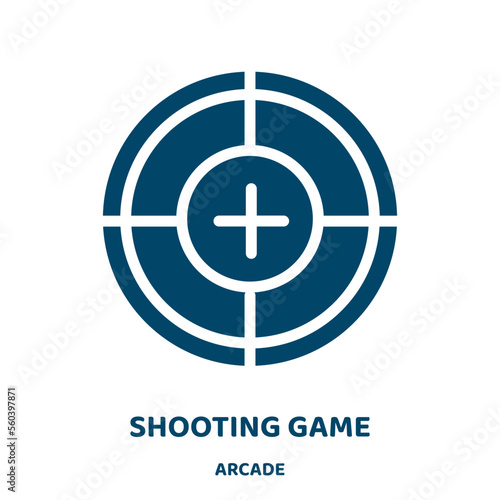 shooting game vector icon from arcade collection. sport filled flat symbol for mobile concept and web design. Black shooting glyph icon. Isolated sign, logo illustration. Vector graphics.