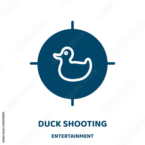 duck shooting vector icon from entertainment collection. shooting filled flat symbol for mobile concept and web design. Black duck glyph icon. Isolated sign, logo illustration. Vector graphics.