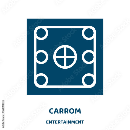 carrom vector icon from entertainment collection. number filled flat symbol for mobile concept and web design. Black club glyph icon. Isolated sign, logo illustration. Vector graphics.