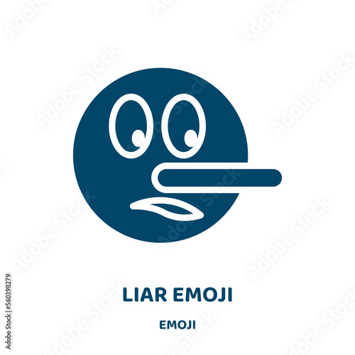 liar emoji vector icon from emoji collection. liar filled flat symbol for mobile concept and web design. Black emoticon glyph icon. Isolated sign, logo illustration. Vector graphics.