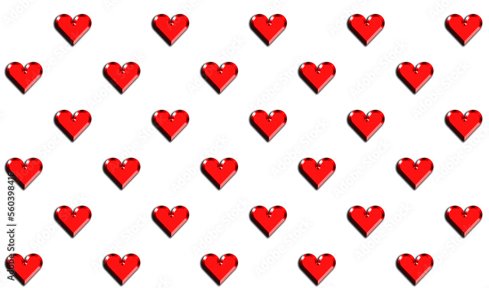 red hearts cannot be missing on valentine's day, positioned in a checkerboard pattern and in three-dimensional relief, on a neutral background. 3d graphics red hearts cannot be missing on valentine's day, positioned in a checkerboard pattern and in three-dimensional relief, on a neutral background. 3d graphics