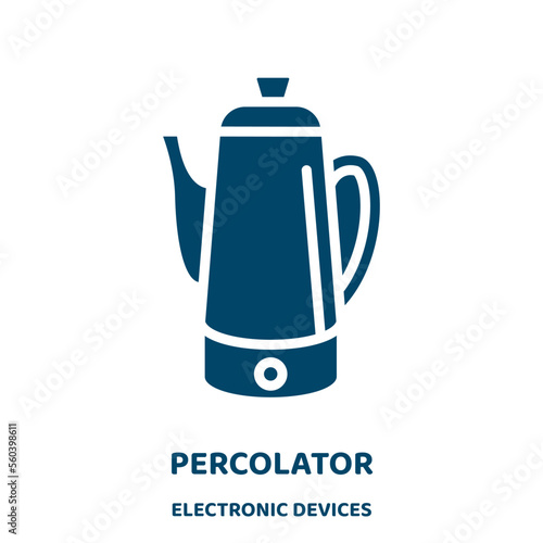 percolator vector icon from electronic devices collection. restaurant filled flat symbol for mobile concept and web design. Black drink glyph icon. Isolated sign, logo illustration. Vector graphics.