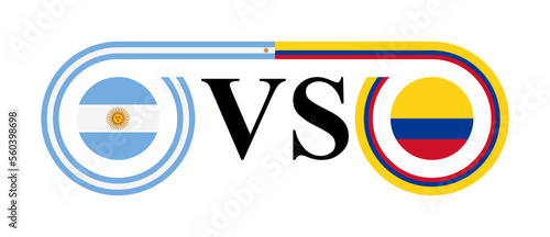 the concept of argentina vs colombia. vector illustration isolated on white background