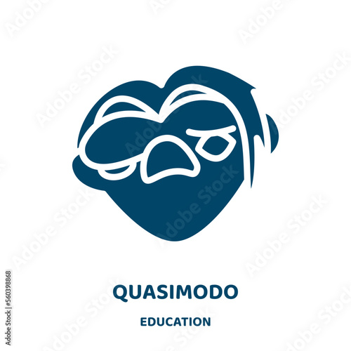 quasimodo vector icon from education collection. alphabet filled flat symbol for mobile concept and web design. Black 50 glyph icon. Isolated sign, logo illustration. Vector graphics. photo