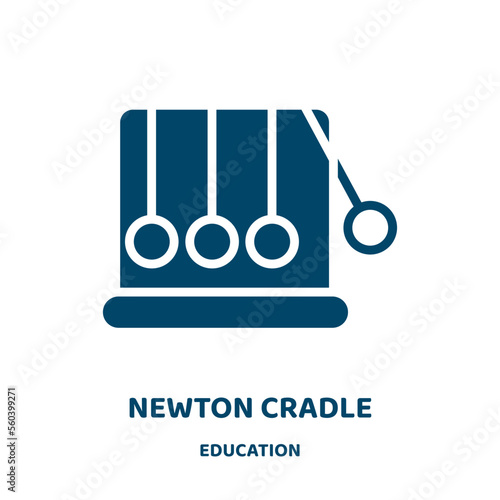 newton cradle vector icon from education collection. balance filled flat symbol for mobile concept and web design. Black business glyph icon. Isolated sign, logo illustration. Vector graphics.