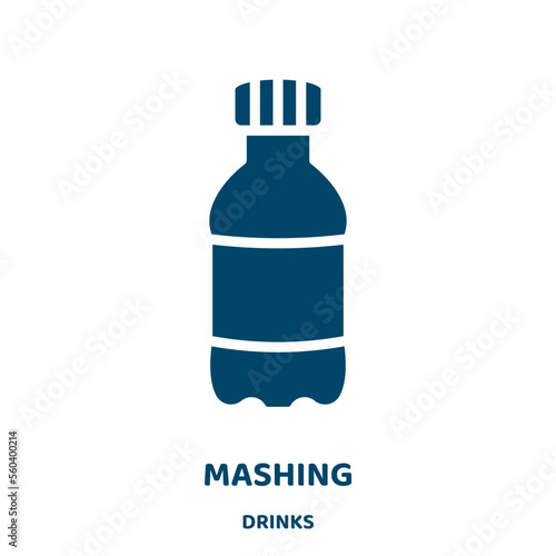 mashing vector icon from drinks collection. bowl filled flat symbol for mobile concept and web design. Black mash glyph icon. Isolated sign, logo illustration. Vector graphics.
