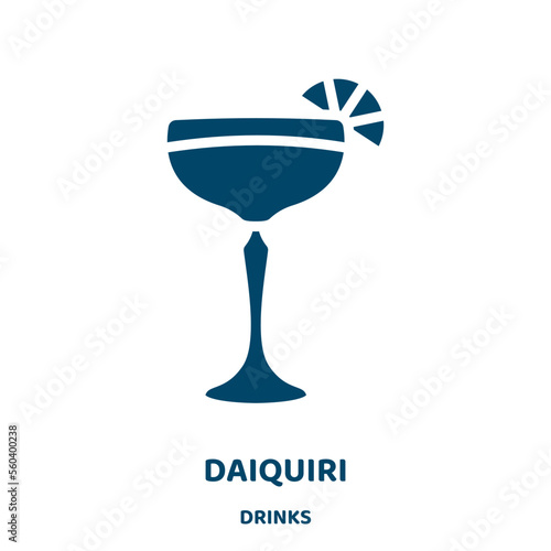 daiquiri vector icon from drinks collection. alcohol filled flat symbol for mobile concept and web design. Black glass glyph icon. Isolated sign, logo illustration. Vector graphics.