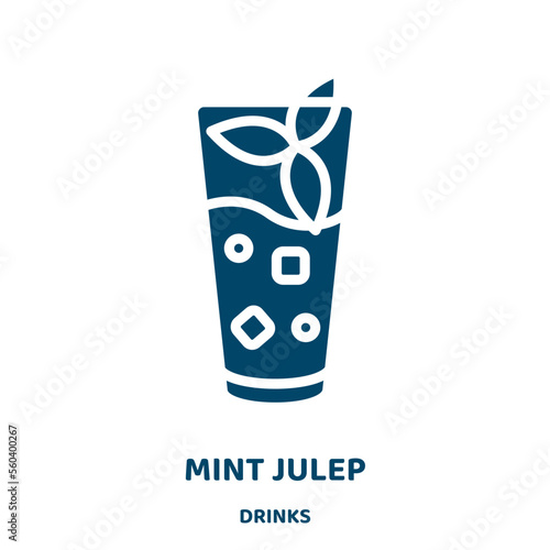 mint julep vector icon from drinks collection. ice filled flat symbol for mobile concept and web design. Black bar glyph icon. Isolated sign, logo illustration. Vector graphics.