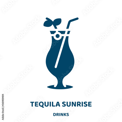 tequila sunrise vector icon from drinks collection. cocktail filled flat symbol for mobile concept and web design. Black juice glyph icon. Isolated sign, logo illustration. Vector graphics.
