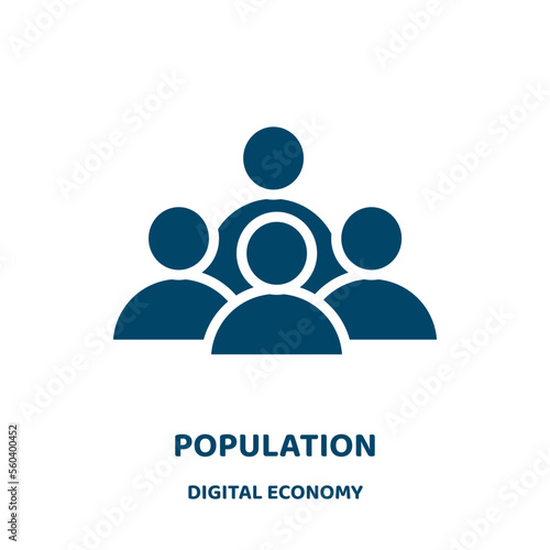population vector icon from digital economy collection. person filled flat symbol for mobile concept and web design. Black business glyph icon. Isolated sign, logo illustration. Vector graphics.