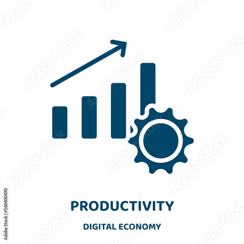 productivity vector icon from digital economy collection. business filled flat symbol for mobile concept and web design. Black success glyph icon. Isolated sign, logo illustration. Vector graphics.