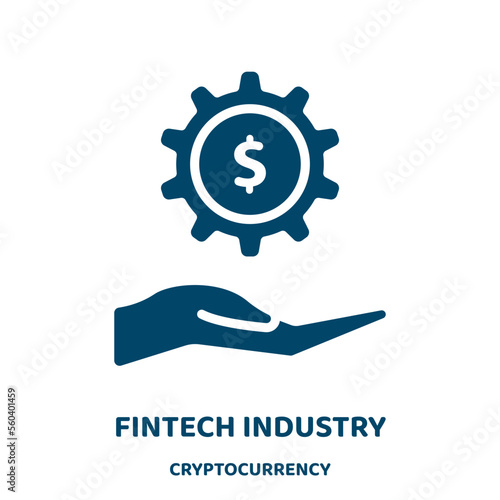 fintech industry vector icon from cryptocurrency collection. digital filled flat symbol for mobile concept and web design. Black business glyph icon. Isolated sign, logo illustration. Vector graphics.